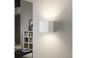 LightHub Cube Square Up Down Gypsum Plaster Indoor Paintable Wall Washer Uplight G9 Sconce Light Fitting White (No LED Bulb)
