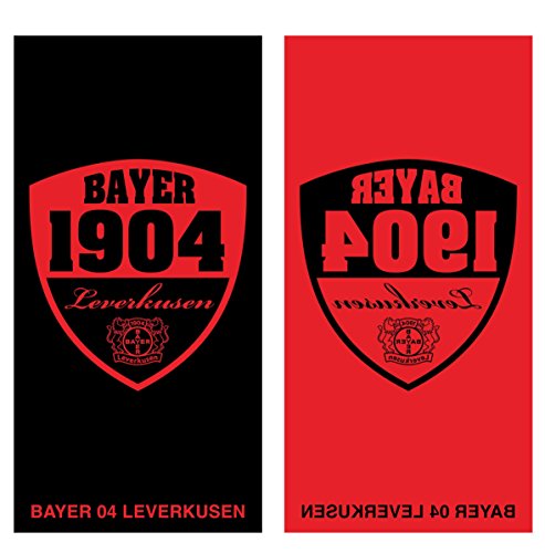 Preisvergleich Produktbild Bayer 04 Leverkusen Wende Retro Handtuch (50x 100cm Handutch, schwarz / rot)