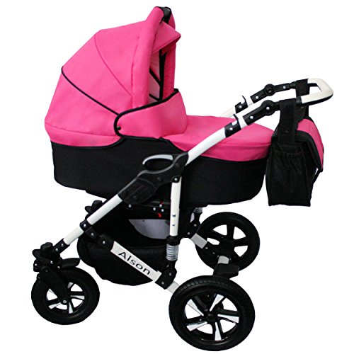Cochecito bebe 3 piezas X-Trall. Rosa + negro