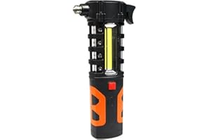 VR VETRINEINRETE Vetrineinrete® Martello Emergenza rompi Vetro per Auto con Torcia LED e Taglia Cinture di Sicurezza martelletto salvavita frantuma vetri B30