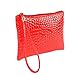 Produktbild Zolimx Damen kleine Mappe Krokodilleder Clutch Kunstleder Handtasche Tasche Geldbörse (Rot)