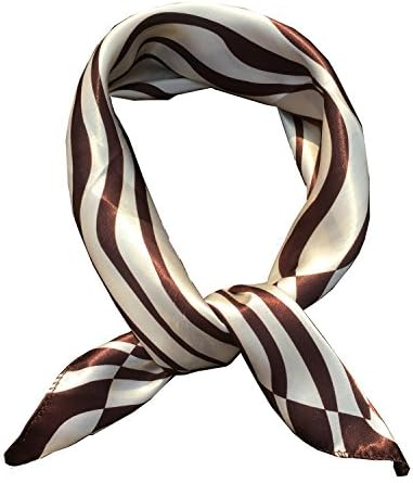 Elegant Stripe Pattern Satin Small Square Neck Scarf 50*50cm Hairband Handbag Handle Wrap Bandana