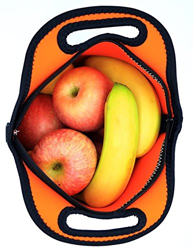 Case Wonder Neopren Wasserdichte Mittagessen Tasche Tragbar Lunch Tasche Kühltasche Isolierte Schule Rucksack Lunch Fall Thermo Picknicktasche Großes Fassungsvermögen Food Behälter mit Zipper Strap Box Cooler Container Müllsäcke Picnic Reise Outdoor Mode Handtasche Clutch für Frauen Männer Kinder Mädchen Erwachsene (Grau Set) - 5
