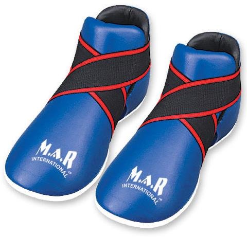 MAR | Martial Arts Foot Protector for Karate, Kickboxing, Muay Thai, K1, Taekwondo, Karate Kick Boots, Taekwondo Foot Protectors, Moulded Foam Padding and Elasticated Toe Loops (5 Colours Available)