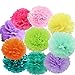 Produktbild Freedom-vp Papier Pompom 10er 20cm/25cm/30cm Mixed DIY Papier Blumen PomPoms Zum Aufhängen Seidenpapier schöne Dekor für Geburtstag Hochzeitsfest Basteln Babyshower Dekoration Feier Party Baby-Duschen Brautduschen Wohnungdeko (5Stück 25CM+5Stück 30CM, Bunt)
