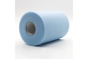 CAIIBTNTGB Rotolo di tessuto in tulle per decorazioni tutù, matrimoni, gonne, feste, fiocco, baby shower, molti colori disponibili (azzurro)