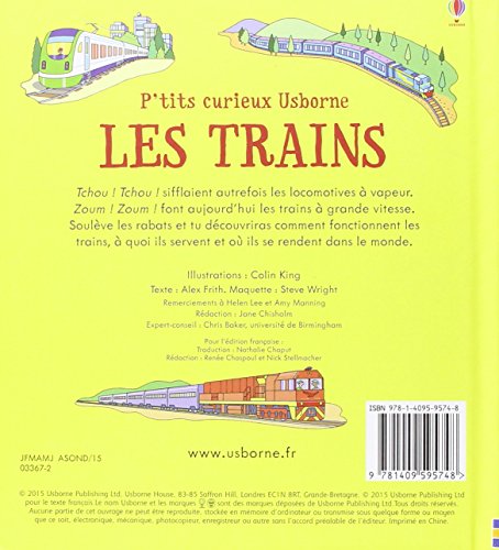 Book's Cover of Les trains - P'tits curieux Usborne