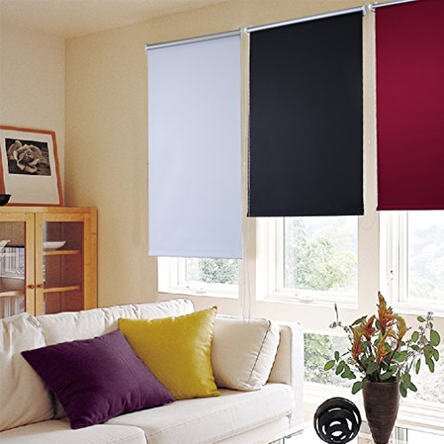 SHINY HOME® Verdunkelungsrollo Klemmfix Verdunklungsrollo ohne Bohren Klemmrollo Seitenzug 80x175cm (Weiß) - 2
