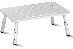 Bracwiser Monitor Stand Riser,3 Height Adjustable Desktop monitor stand for Computer, Laptop, Printer, Notebook with Vented Metal Platform 370X235MM Hold Up to 25KG White