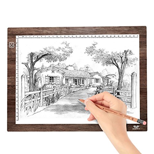 SAVFY Light Box Drawing, A4 Ultra-Thin LED Light Pad 60 pezzi LED Balls luminosità regolabile USB Power LED Artcraft Tracing Box per artisti, disegno, schizzi, animazione (Grain)