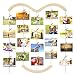 Produktbild MOVEONSTEP Bilderrahmen Collagen Holzbilderrahmen Wandbefestigung Bilder Fotorahmen Wanddekorationen Hängen Display mit 31 Holzclips und 5 Linien-65 * 75cm (Light Color)