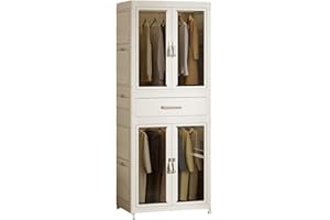 SINBINTA Tragbarer Kleiderschrank-Aufbewahrungs-Organizer, Mobile Aufbewahrungsbox mit Rollen, Faltbare große Kunststoffschrank-Aufbewahrungseinheiten für Kleidungsstücke, Spielzeug