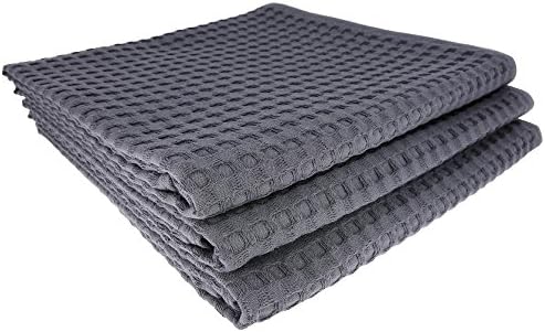 Daloual3 x Hand Towel Guest Towel in Waffle Piqué 100 x 50 cm Cotton/Bath Towel Anthracite
