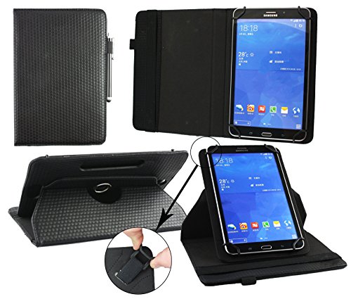 Emartbuy® Anteck 9.6 Zoll Tablet PC 3G Universal ( 9 - 10 Zoll ) Gepolsterte Design Schwarz 360 Grad rotierende Stand Folio Geldbörse Tasche Hülle + Schwarz Eingabestift