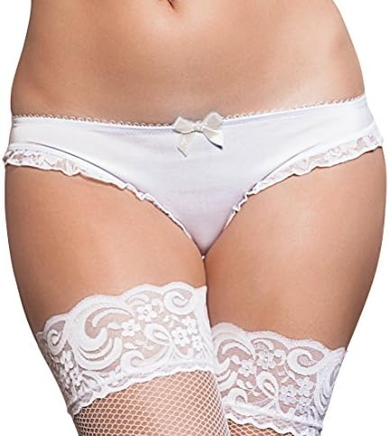 Seven Til Midnight STM9750 Small White Satin Cheeky