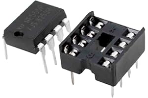 RELAND SUN Lot de 10 minuteurs de précision NE555 555 DIP-8 IC + 10 douilles DIP 8 broches (NE555 + 8 broches)