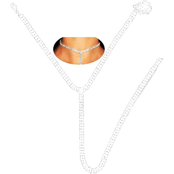 FUNEIA 2 Collane Da Pancia Oro Per Donna | Placcato 18K, Con Cristalli E Perle Satelliti | Regolabile (fino A 110 Cm) | Ideali Per Spiaggia, Festival E Look Quotidiano