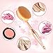 Oval Makeup Brushes Set 10 Piece Professional Elite Spoon Glitter Super Soft Fashionable Rose Gold Toothbrush Make Up Brush for Powder Foundation Eyeshadow Eyeliner Lip Cosmetic Brushes with Gift Box
