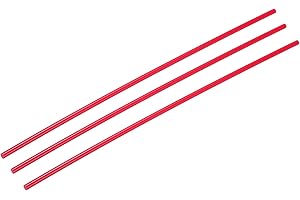 Rebower Plastic Round Rod POM Polyoxymethylene Rods Hard Bar,[for Engineering,Agriculture,Industry,DIY] - 1/4 Inch Dia 16 Inch Length/Red / 3 Pcs