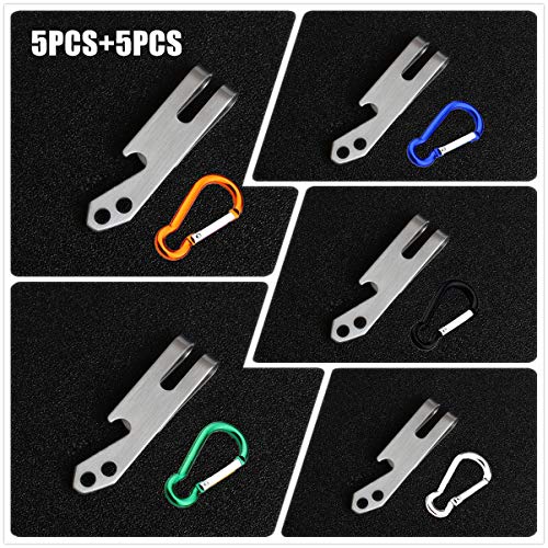 Preisvergleich Produktbild Copechilla 5pcs Geldklammer Edelstahl Multifunktion 4in1,Geldscheinklammer Edelstahl Funktion als Geld abschneiden,Flaschenöffner,Schrauben... Schlüsselanhänger,Multifunktionswer...