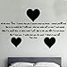 Produktbild Wandsticker Pink True Love Lyrics & Heart Decal Colour: Black, Size: Large