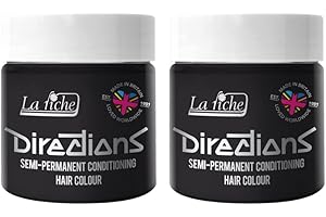 2 x La Riche Directions Semi-Permanent Hair Color 100ml Tub (Ebony)
