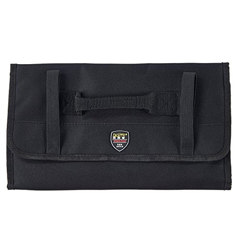 Babimax Rolltasche Werkzeugetasche Tragetasche Schwarz 600 Denier Nylon aus Oxford leer handtragend Stifthalter Dukumententasche mit 20 Fächer leer für Techniker und Mechaniker - 5