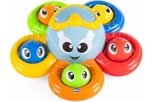Chicco Billy el Pulpo, Juguetes de Baño para Bebés y Niños Pequeños, Juguete de Agua con Forma de Pulpo y Peces de Colores para Desarrollar la Motricidad, Juguetes para Bebés de 6 Meses a 3 Años