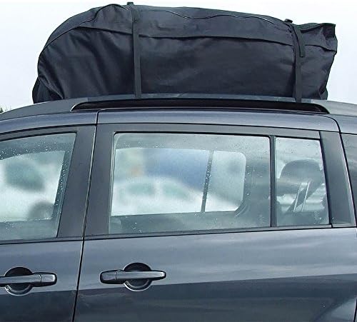 458 Litre Universal Car Top Carrier Roof Top Cargo Bag, Strong and Waterproof Oxford Fabric, Ideal for Holidays and Long Journeys, Black
