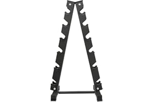 ANTH Soporte para Mancuernas, Rack de Almacenamiento de Mancuernas con 12 Estantes, árbol de Mancuernas Sólido para Hasta 6 Pares de Mancuernas, Soporte Múltiple para Placas de Pesas, Carga Máx 200 kg