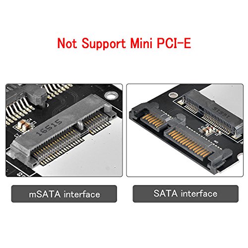 ELUTENG mSATA SSD Gehäuse 6Gbps mSATA auf 2,5″ SATA Adapter für 30x50mm mSATA SSD Festplatten geeignet für Notebook/Laptop und Desktop-PC mSATA SATA Konverter Adapter - 7