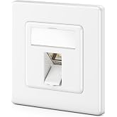 deleyCON 1x CAT8 Network Socket Recessed with RJ45 Keystone - 40 Gbps, STP Shielded, Data Box for Patch Cables, Network Cable