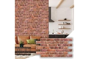 MYDEKOR 3D Wall Panels - Decorative PVC Plastic Wall Covering Faux Cladding Tiles for Interior Walls - (Brick Effect Wall Panel 10 Sheets Covering 4.70m2)