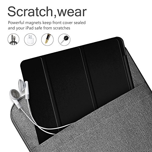 Samsung Galaxy Tab S3 9.7 Hülle iBetter Galaxy Tab S3 9.7 Slim-Fit Smart Case Hülle Schutzhülle Tasche mit Leichte Ständer für Samsung Galaxy Tab S3 9.7 SM-T820 / T825 2017 Modell-SchwarzI - 6