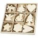 Produktbild Sperrholz Hängeornamente Sortiment 56742 - 72-teiliges Hängedeko Set als DIY Weihnachtsbaumschmuck und Weihnachtsdekoration. 7-8 cm Größe, 3 mm Dicke.
