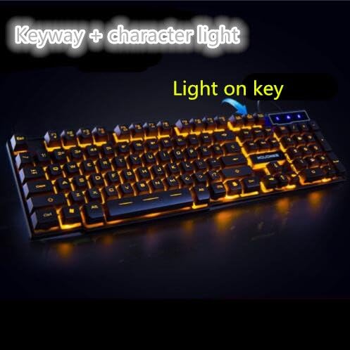 Backlit gaming wired keyboard,mechanical feel/usb interface for home use-E
