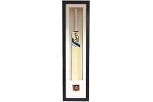 Kwik Picture Framing Ltd Cricket Bat 3D Display Case for Signed Cricket Bat and Ball - Black Frame - White Mount
