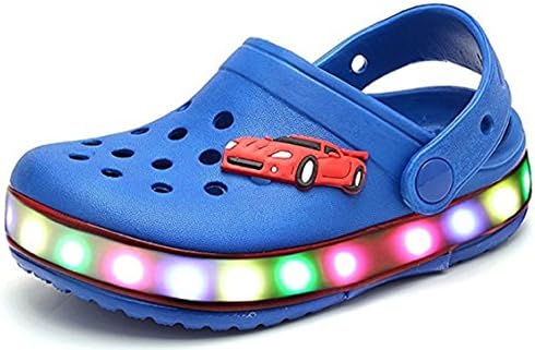 Bruce Lin Children LED Shoes Breathable Comfortable Flash Sandals Boys Girls Outdoor Beach Non-Slip Waterproof Slipper With Holes (12.5 UK Child, Blue-1)