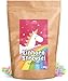 Produktbild Einhorn Kuchendekoration | Bunte Zucker-Streusel - (80g, essbar) | Zucker-Konfetti für Unicorn Kuchen-Deko, Torten-Deko | Zum Backen, Verzieren und Garnieren | Ideal auch für Unicorn Latte, Cupcakes und Muffins