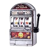 Bweele Drôle Jouet en Métal Mini Machine À sous Chanceux Enfants Adulte Mini Casino Jackpot Machine À Slots Fruits Stress, Peur, Jouet De Décompression Ennui