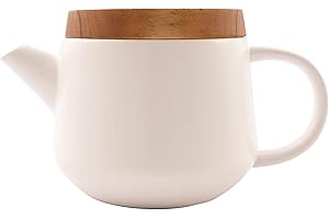 Point-Virgule - Teiera con inserto in acciaio inox, per aroma puro, 600 ml, colore: bianco