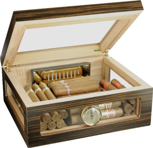 adorini Humidor Treviso – Deluxe | hochwertige Zigarren-Aufbewahrung mit Glasdeckel - 2