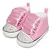 Converse Style Baby Pram Shoes With Crystals And Ribbons (0-6 months, Pink)