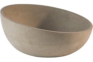 APS Schale „Element“ – Hochwertige Schale aus Beton mit möbelschonender Unterseite – Stapelbar und mit der Abmessung Ø: 29,5 x H: 8,5 cm / 14,5 cm für 2,5 Liter, rund und abgeschrägt