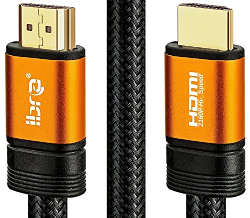 Ultra HD 4k HDMI Kabel 1.4a / 2.0 High Speed with Ethernet neues Kabel 3 fach geschirmt inkl. Stecker- und Kontaktschirmung 2160p Full HD 1080p 3D ARC CEC - 5m IBRA ORANGE GOLD