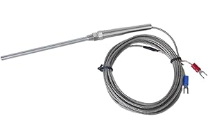 Sharplace K Typ Thermoelement, Thermocouple Sensor Sonde Typ K Thermoelement Temperaturregler Temperatursensor 0-800℃ 100mm Probe, M8 Gewinde（3 Meter）