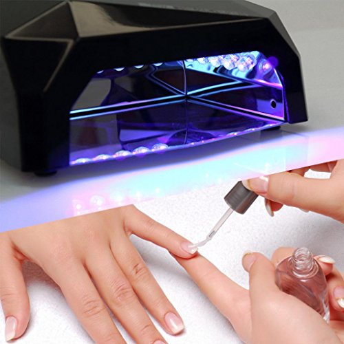 Professional LED Nail Lamp For Home or Salon Use, CoastaCloud 36W LED CCFL Nail Dryer, Handy Nail Dryer Portable Manicure, with 10s 20s 30s Auto Timers for UV Gel Nail Polish Black