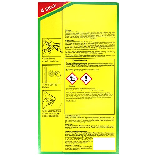 COM-FOUR® 8x Fliegenköder in Blumenform, Fensteraufkleber - 3