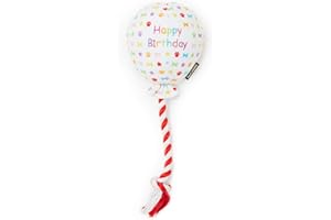 Pet London Birthday Balloon Dog Toy - Celebrate Your Dog's Happy Birthday - Plush colourful Rainbow Confetti Pattern Dog Party Gift-Perfect Pup Special Day Present-UK Designer Brand-BDAY or Adoption