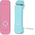 Pack of 2 Rechargeable Reading Light, Lamp with Clips for Eye Protection – 3 Colours & Continuous Brightness Dimming, Foldable for Reading in Bed, Ideal for Book Lovers, Pink+Blue